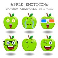 Apple emoticon cartoon character eps 10 vector N2