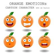 Orange emoticon cartoon character eps 10 vector N2