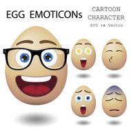 Egg emoticon cartoon character eps 10 vector