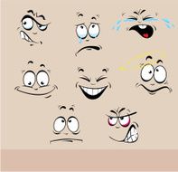 emotions faces set