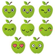 Green apple emoticons