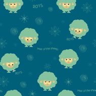 Seamless pattern with funny sheep and hearts N2