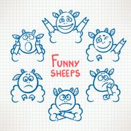 hand-drawn cute sheep
