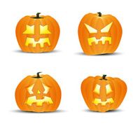 Four different halloween pumpkins