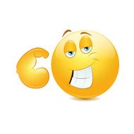 Emoticon showing his muscular arm