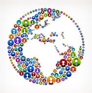 World People Faces Community and Communication Pattern