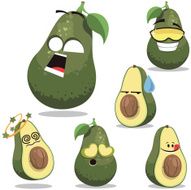 Avocado Cartoon Set A