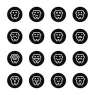 Emoticons Set 7 - Black Circle Series