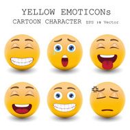 Yellow emoticon cartoon character eps 10 vector N23
