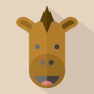 Modern Flat Design Horse Icon Vector Illustration