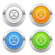 Four color round button with smile icon and metallic border N2