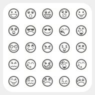 Emotion face icons set