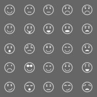 Circle face icons on gray background