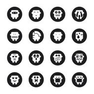 Emoticons Set 4 - Black Circle Series