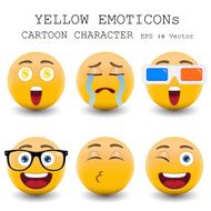 Yellow emoticon cartoon character eps 10 vector N24