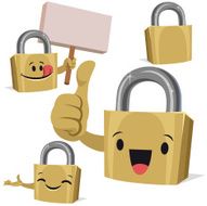 Padlock Cartoon Set C