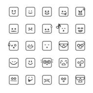 Collection of difference emoji line linear icon on the white