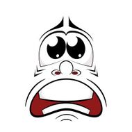 Cartoon sad face Vector illustration N2