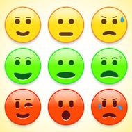 Set of colourful emoticon icons