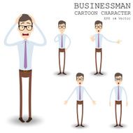 Businessman cartoon character eps 10 vector illustration N8