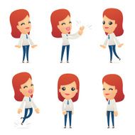 set of reception character in different poses N3