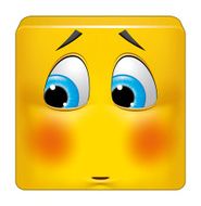 Square emoticon ashamed