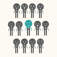 Vector icons of smiley faces