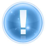 Exclamation symbol icon ice isolated on white background