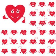 Valentine hearts smileys set