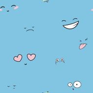 Smiling emoticons Seamless pattern