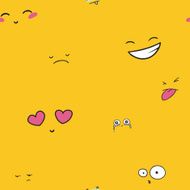 Smiling emoticons Seamless pattern N2