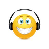 Smiley in the headphones