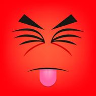 Vector Cute Cartoon Red Disgust Face N2