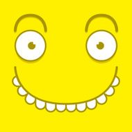 Vector Cute Cartoon Yellow Happy Face N2