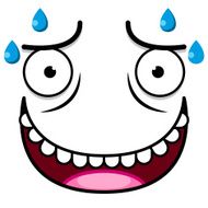 Vector Cute Cartoon White Sweaty Face N2