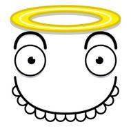 Vector Cute Cartoon White Angel Face N2