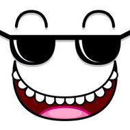 Vector Cute Cartoon White Face With Sunglasses N2