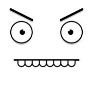 Vector Cute Cartoon White Angry Face N2