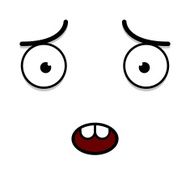 Vector Cute Cartoon White Worried Face N2