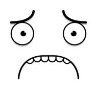 Vector Cute Cartoon White Sad Face N2