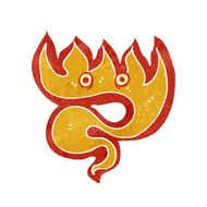 retro cartoon flaming emoticon face N3