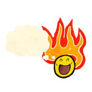 cartoon flaming emoticon face N23
