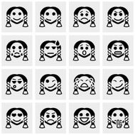 Smiley faces vector icons set on gray N2