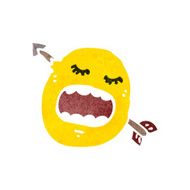 retro cartoon face symbol N3