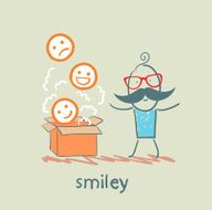 man opened the box with smiles