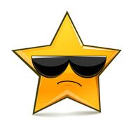 Serious funny star with sunglasses