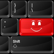computer button smile face