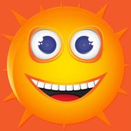 Illustration funny sun smile Vector N2