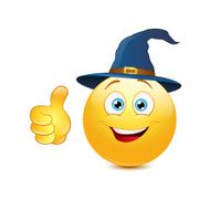 Emoticon with witch hat N2
