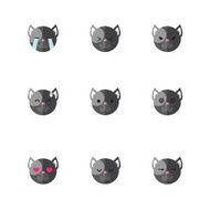 Vector minimalistic flat dog emotions icon set N2